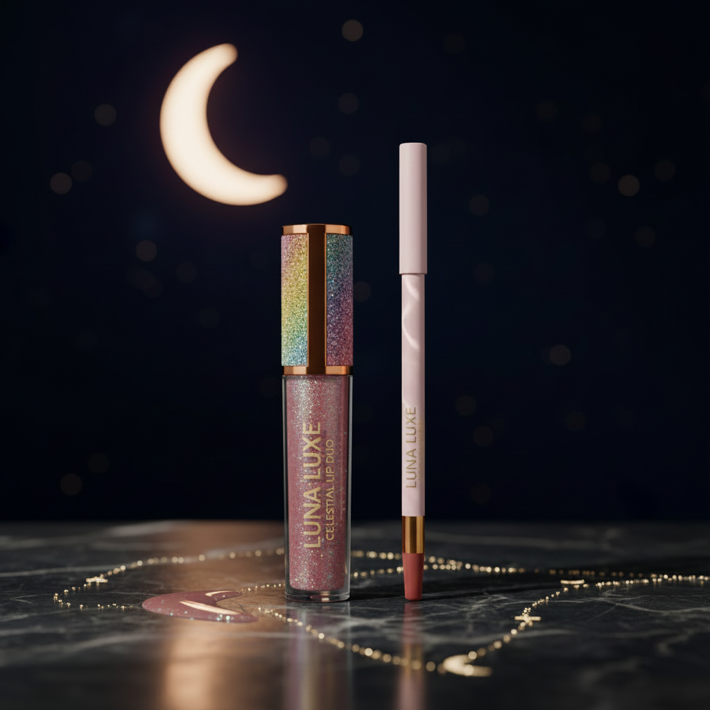Luna Luxe Celestial Lip Duo in D25 Sheer Iridescent Pearl