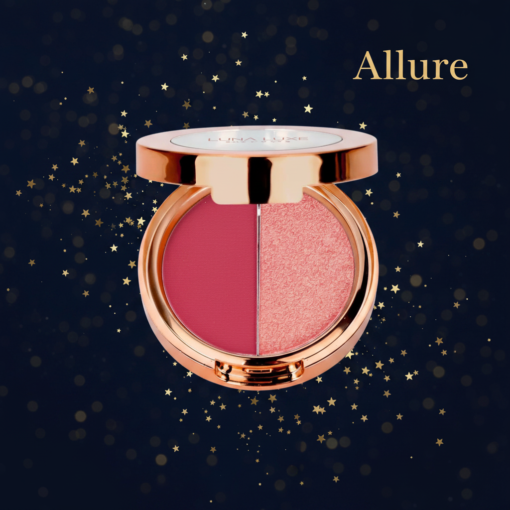 Luna Luxe Duo Eyeshadow Palette – 5 Colorways, Buildable Pigment