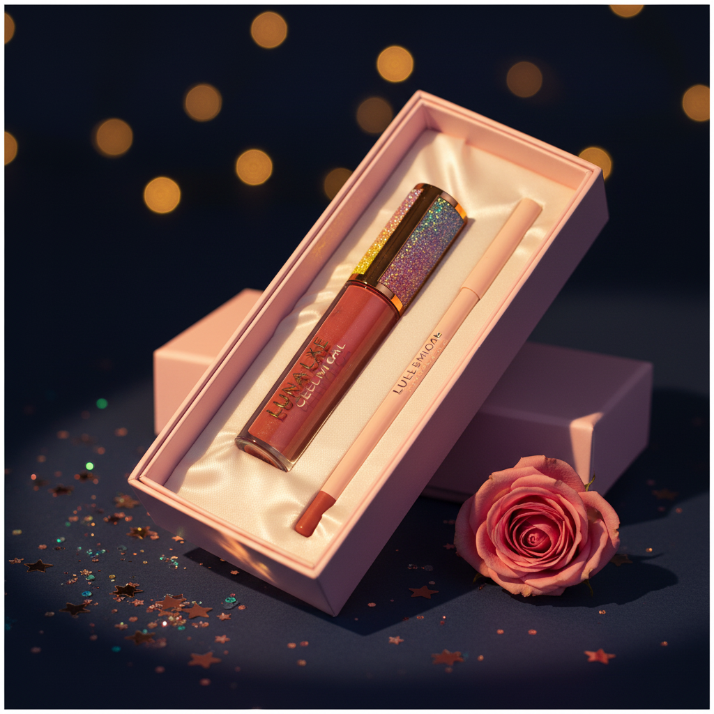 Luna Luxe Celestial Lip Duo – Lip Gloss & Precision Liner Set