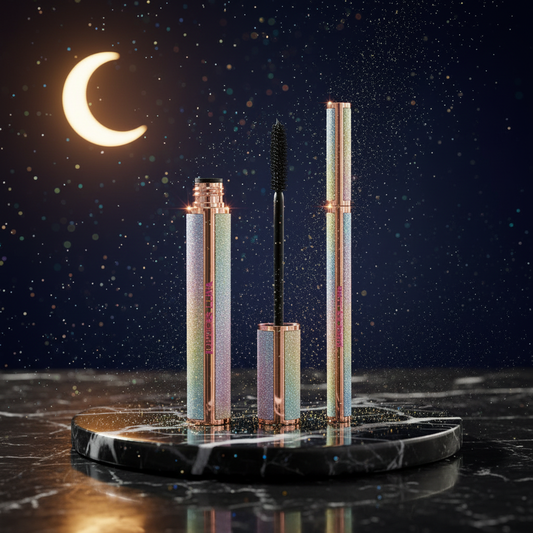 Luna Luxe Mascara & Eyeliner Duo: 2-in-1 Eye Perfection – celestial luxury editorial product shot