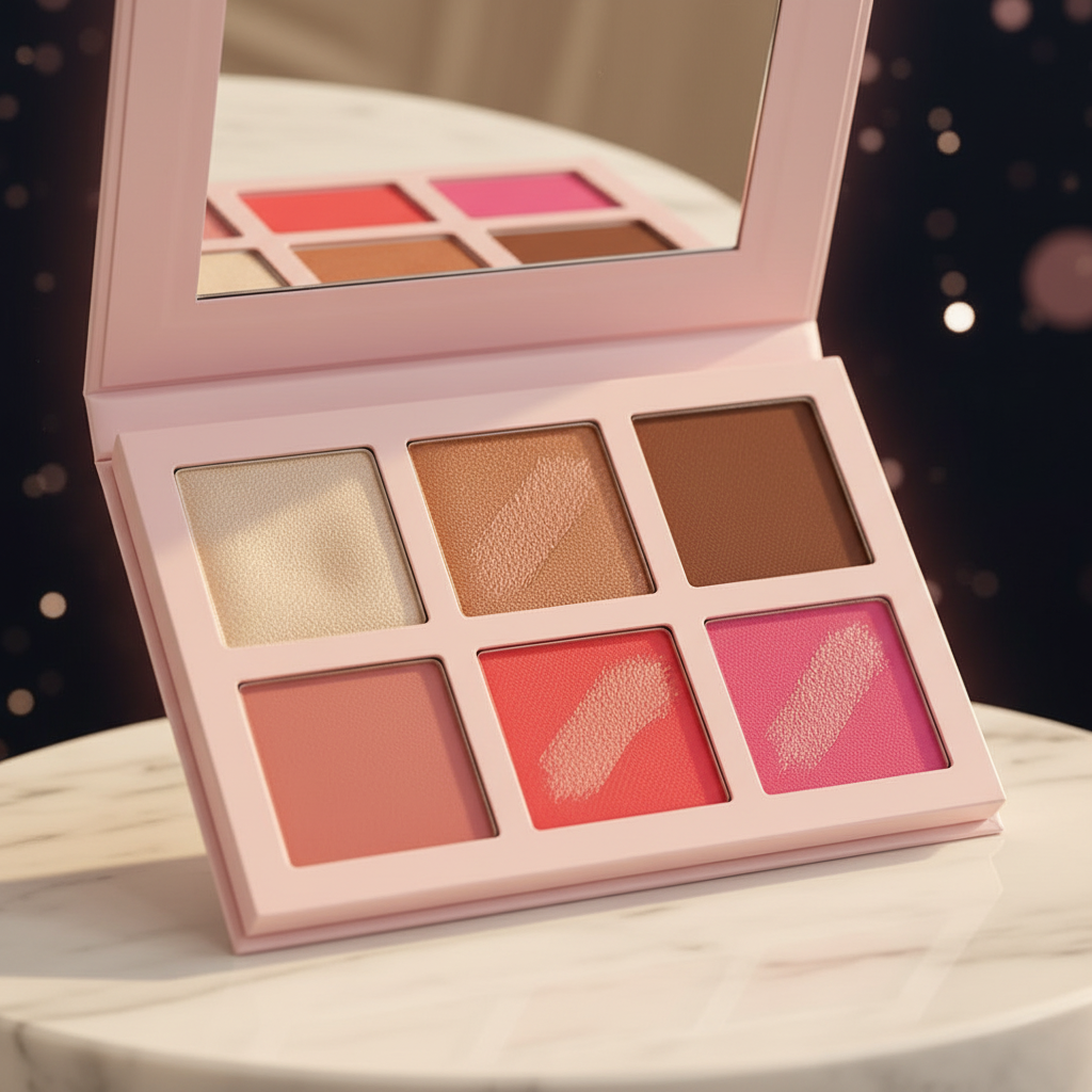 Luna Luxe 6 Shade Blush Palette – close-up macro shade and swatch detail