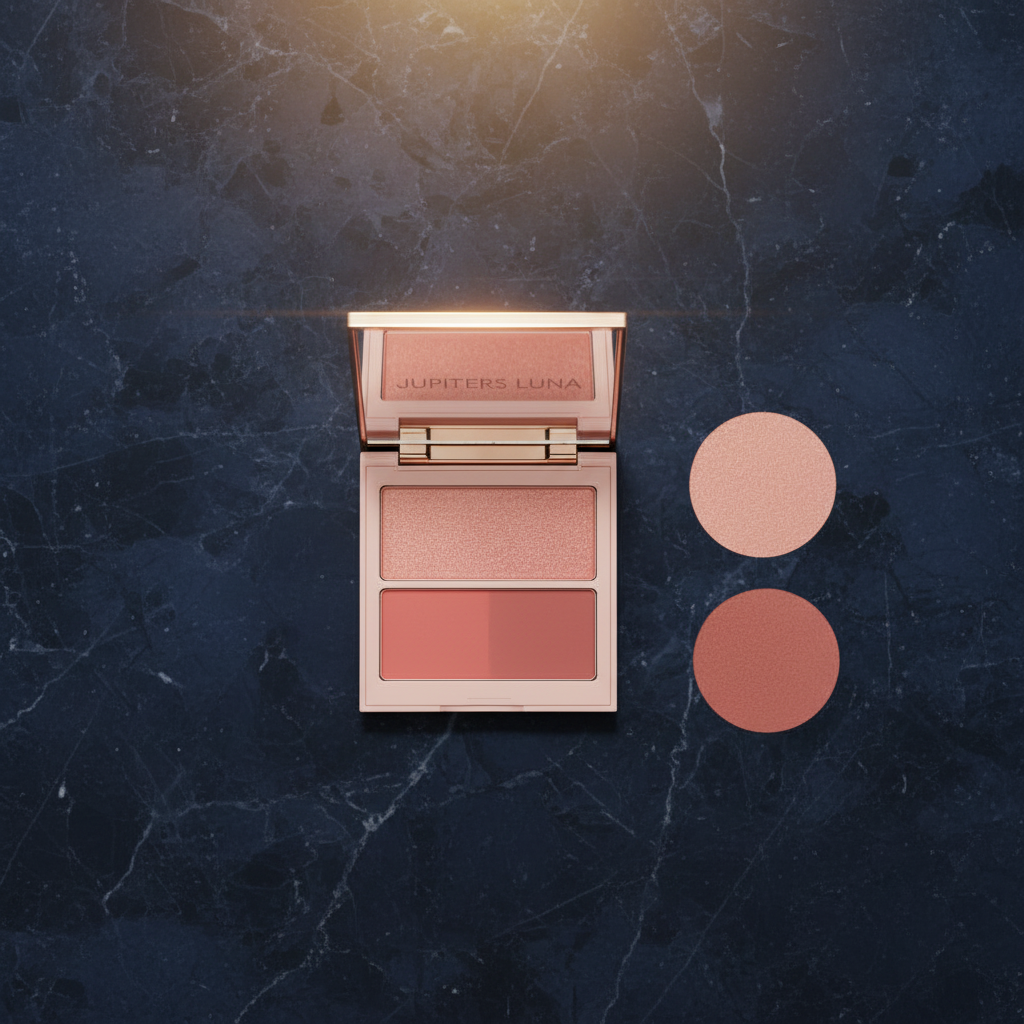 Luna Luxe Duo Blush Palette – overhead top-down minimalist shot