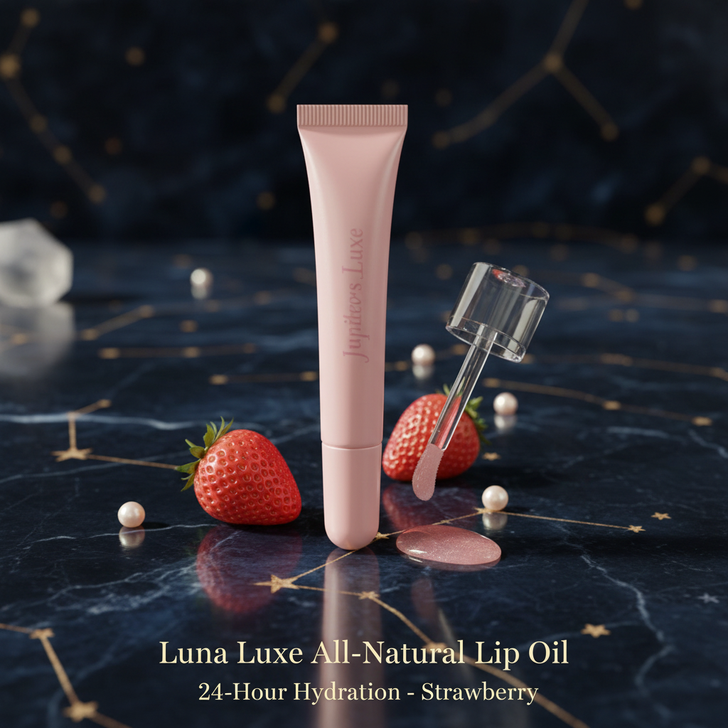 Luna Luxe All-Natural Lip Oil in Strawberry