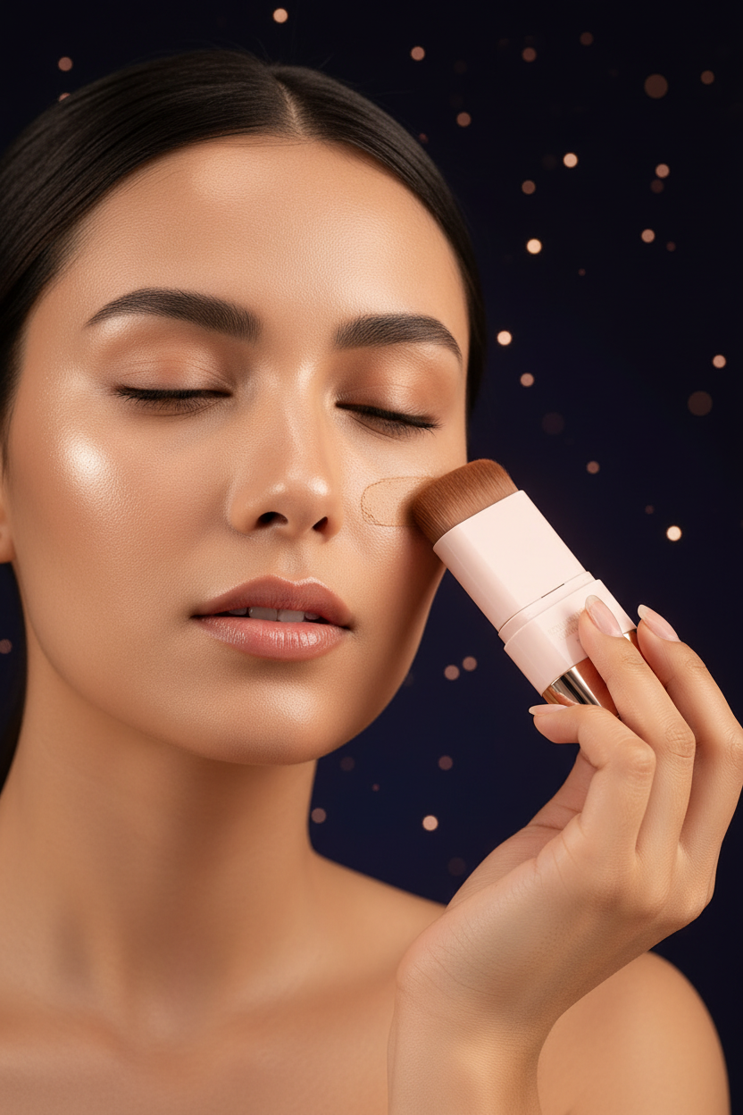 Luna Luxe Foundation Stick – lifestyle application shot