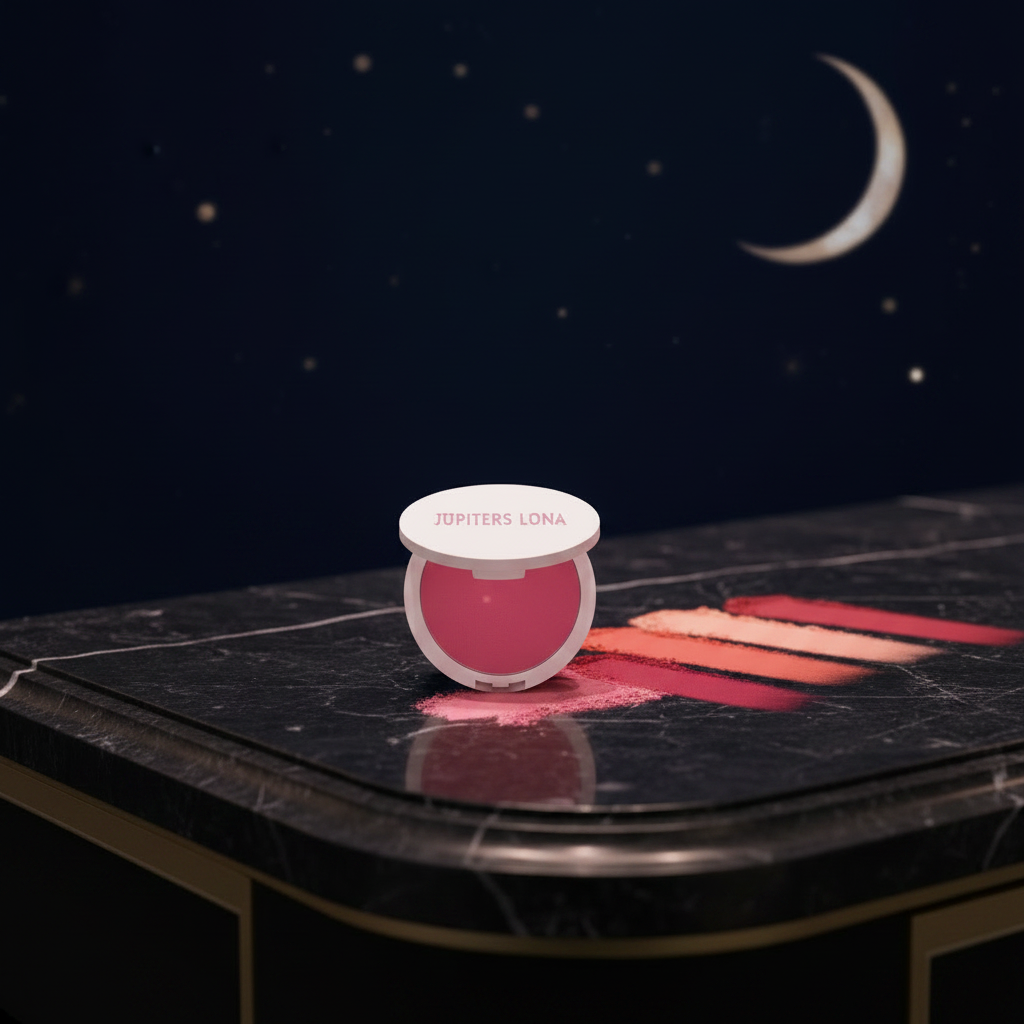 Luna Luxe Buildable Blush Powder – 4 Shades, celestial luxury editorial product shot