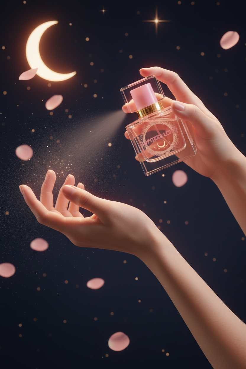 Luna Luxe Lunar Rose Eau de Parfum – lifestyle wrist spritz shot