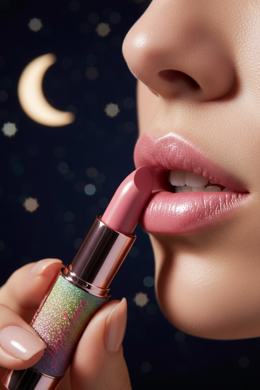 Luna Luxe Creamy Lipstick – Luminous Finish – lifestyle luminous lips shot