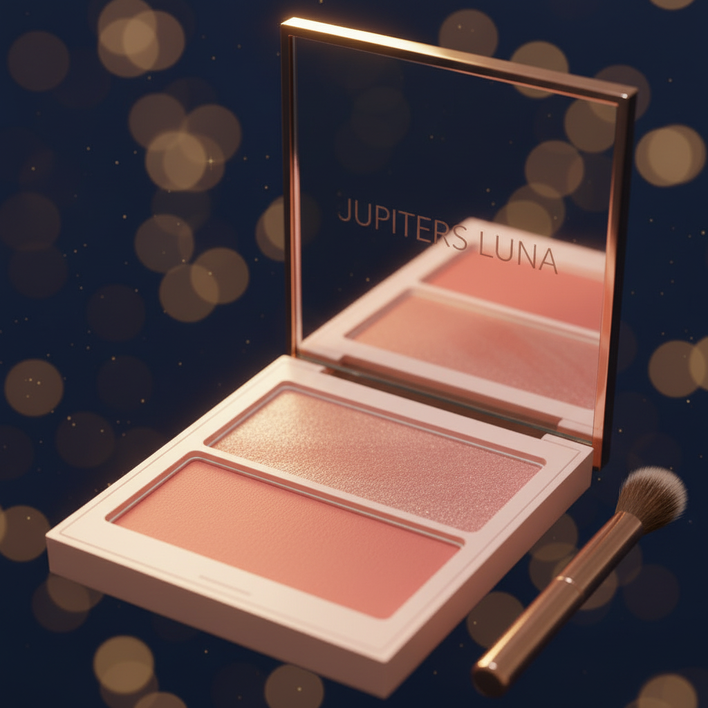 Luna Luxe Duo Blush Palette – close-up macro pan and swatch detail