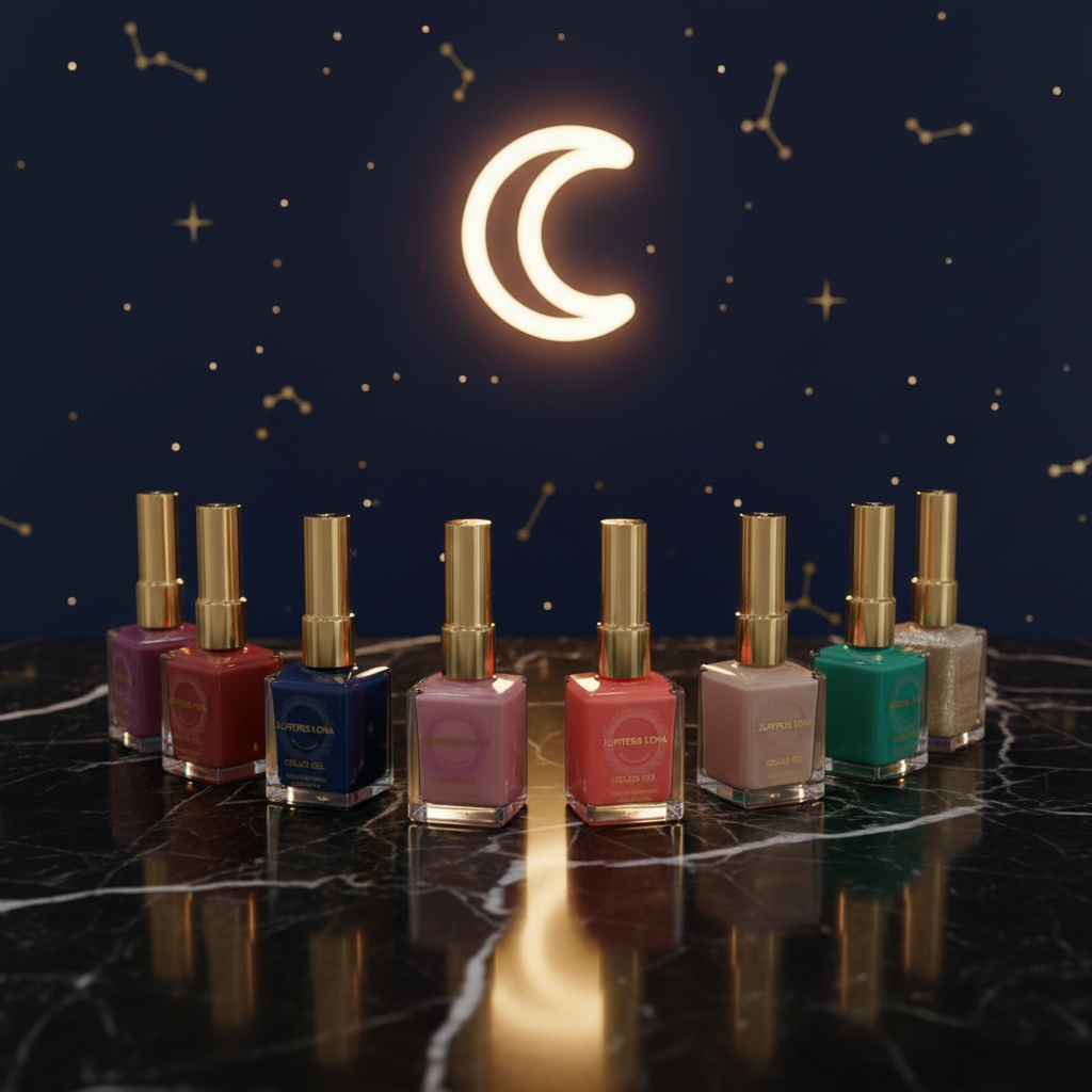 Luna Luxe Long-Lasting Gel Nail Polish – 8 shades celestial luxury editorial product shot