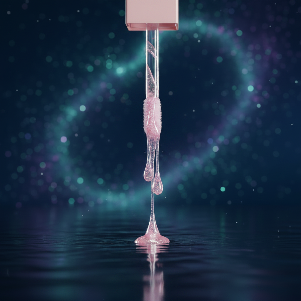 Luna Luxe Ocean Of Stars Lip Gloss – close-up wand and gloss drip macro shot