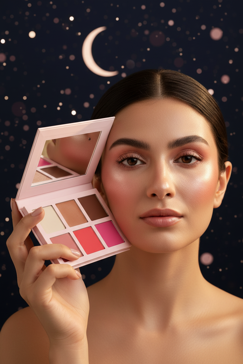 Luna Luxe 6 Shade Blush Palette – lifestyle luminous cheekbone shot