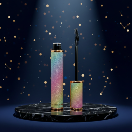 Luna Luxe Mascara: 3-in-1 Lengthening, Volumizing & Nourishing – celestial luxury editorial product shot
