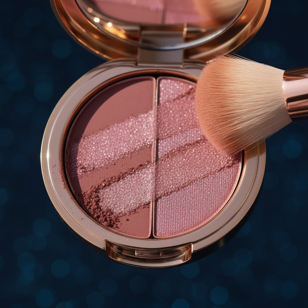 Luna Luxe Duo Eyeshadow Palette – close-up macro shade and texture detail