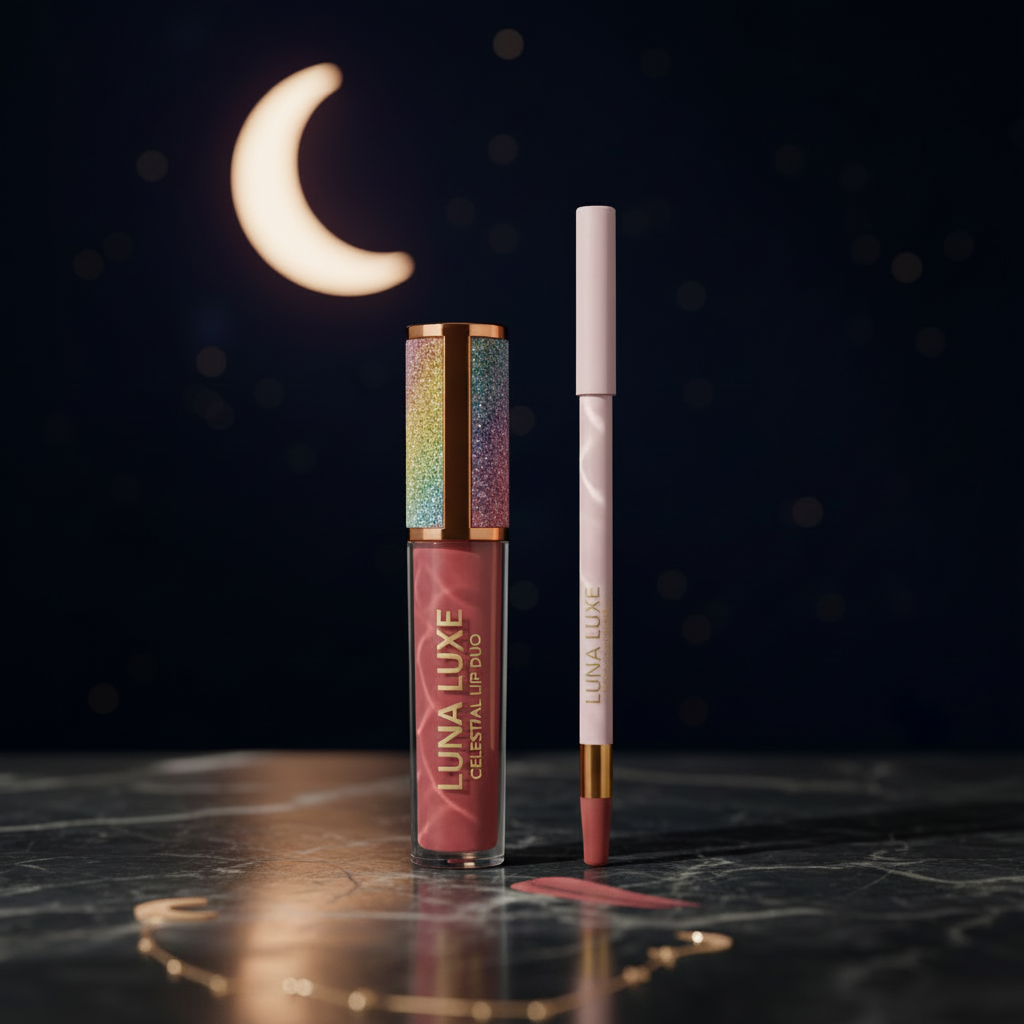 Luna Luxe Celestial Lip Duo in D04 Soft Warm Pink