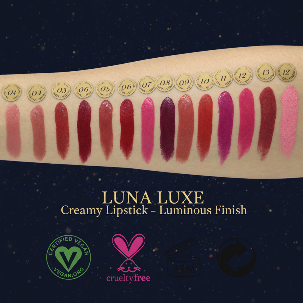 Luna Luxe Creamy Lipstick – Luminous Finish